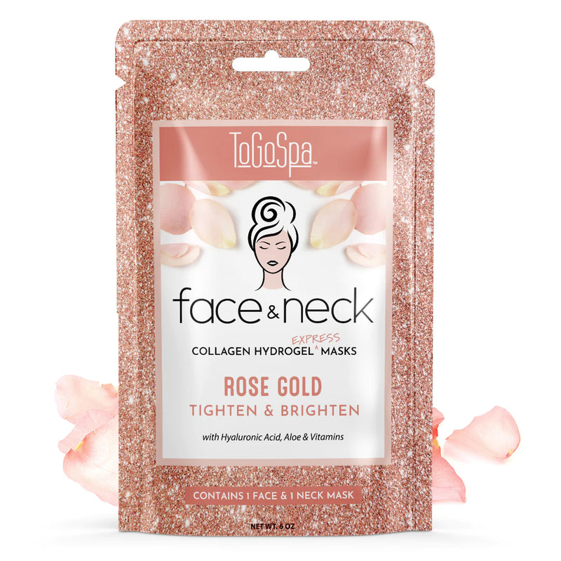Rose Gold Face & Neck Express Masks-320 Body-ToGoSpa-Peachy Keen Boutique, Women's Fashion Boutique, Located in Cape Girardeau and Dexter, MO