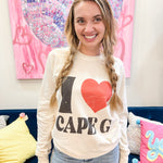 I Heart Cape G Sweatshirt-Tops - Sweatshirts-Mamie Ruth-Peachy Keen Boutique, Women's Fashion Boutique, Located in Cape Girardeau and Dexter, MO