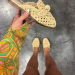 MIA | Layce Natural Woven Bow Slide-Shoes - Flats-MIA-Peachy Keen Boutique, Women's Fashion Boutique, Located in Cape Girardeau and Dexter, MO