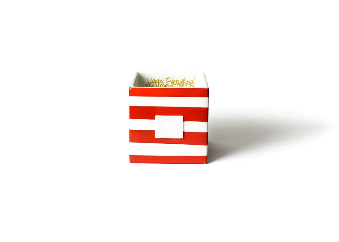 Red Stripe Mini Nesting Cube Medium-Home - Decor-Happy Everything-Peachy Keen Boutique, Women's Fashion Boutique, Located in Cape Girardeau and Dexter, MO