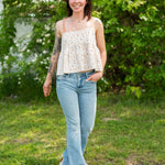 HIDDEN | Happi Mid Rise Flare with Destroyed Hem-Bottoms - Denim-Hidden-Peachy Keen Boutique, Women's Fashion Boutique, Located in Cape Girardeau and Dexter, MO