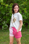 Pink Colorblock Shorts