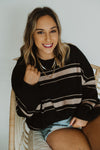 Black & Taupe Stripe Sweater