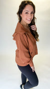 Camel Ponti Hoodie Zip Up Jacket-160 Cardigan/Kimonos-Rae Mode-Peachy Keen Boutique, Women's Fashion Boutique, Located in Cape Girardeau and Dexter, MO