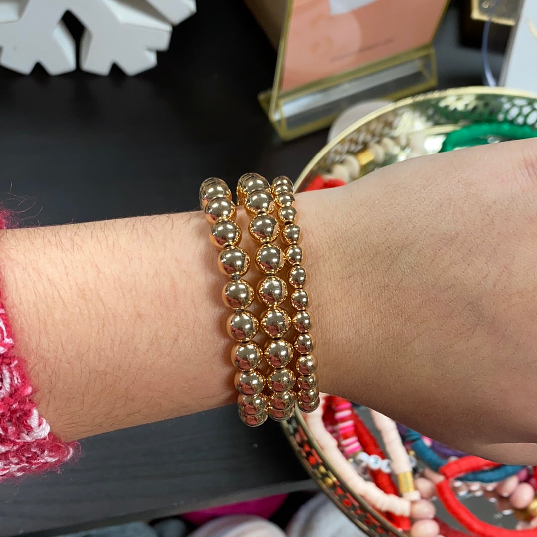 Gold Beaded Bracelet-Bracelets-Golden Stella-Peachy Keen Boutique, Women's Fashion Boutique, Located in Cape Girardeau and Dexter, MO