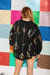 Queen Of Sparkles | Black Scissor Sweatshirt