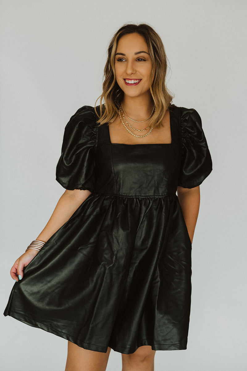 Leather Baby Doll Dress