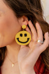 Big Smiley Beaded Earrings-Earrings-Golden Stella-Peachy Keen Boutique, Women's Fashion Boutique, Located in Cape Girardeau and Dexter, MO