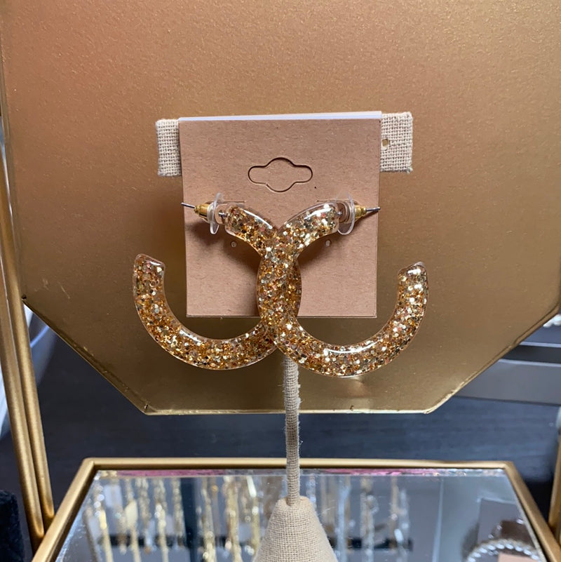 Zinnia Earrings-hoop earrings-My Girl in LA-Peachy Keen Boutique, Women's Fashion Boutique, Located in Cape Girardeau and Dexter, MO