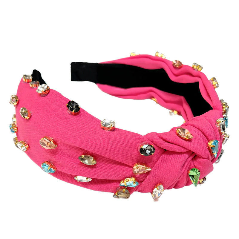 Headbands of Hope | Traditional Knot Headband Hot Pink Gem
