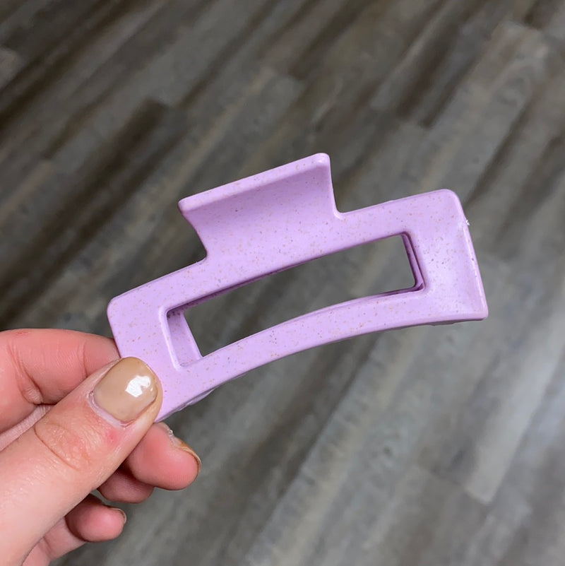 Speckled Purple Rectangle Claw Clip