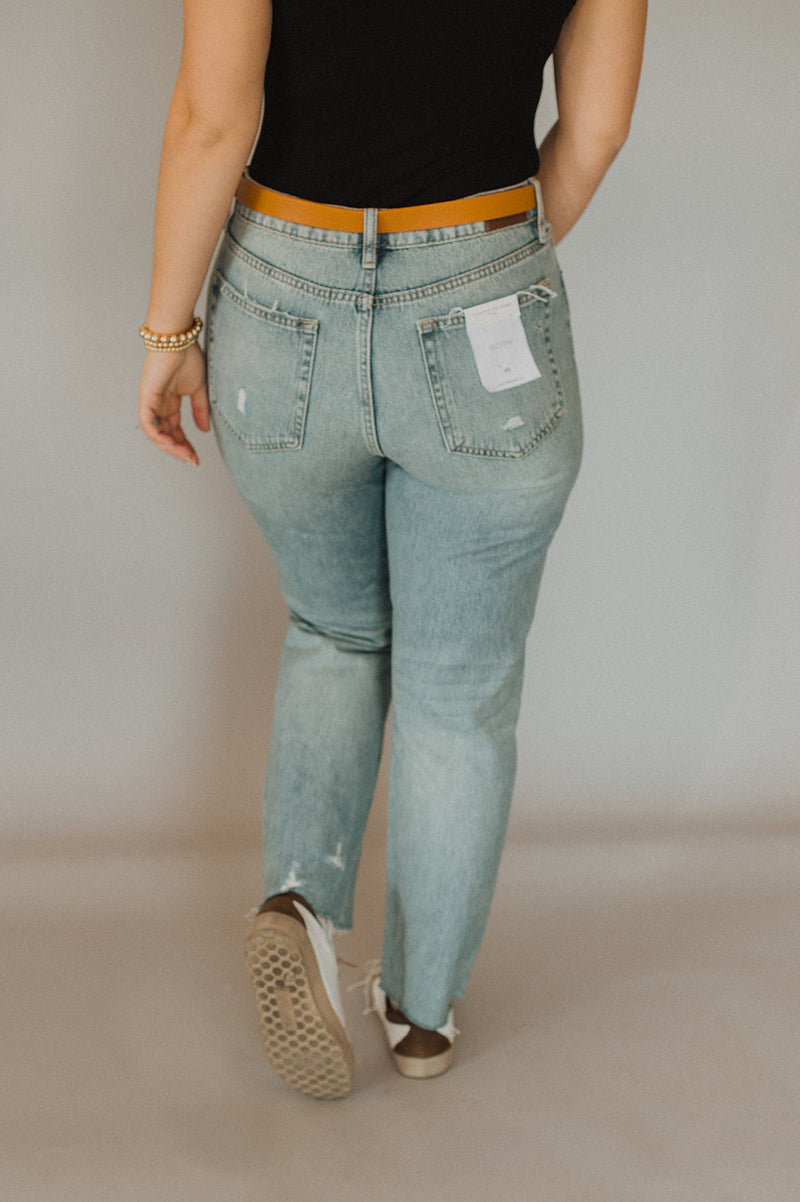 Tracey Light Blue High Rise Straight Jean-210 Denim-Hidden-Peachy Keen Boutique, Women's Fashion Boutique, Located in Cape Girardeau and Dexter, MO