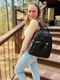 Black Nylon Backpack-241 Purses/Wallets-Kaydee Lynn-Peachy Keen Boutique, Women's Fashion Boutique, Located in Cape Girardeau and Dexter, MO