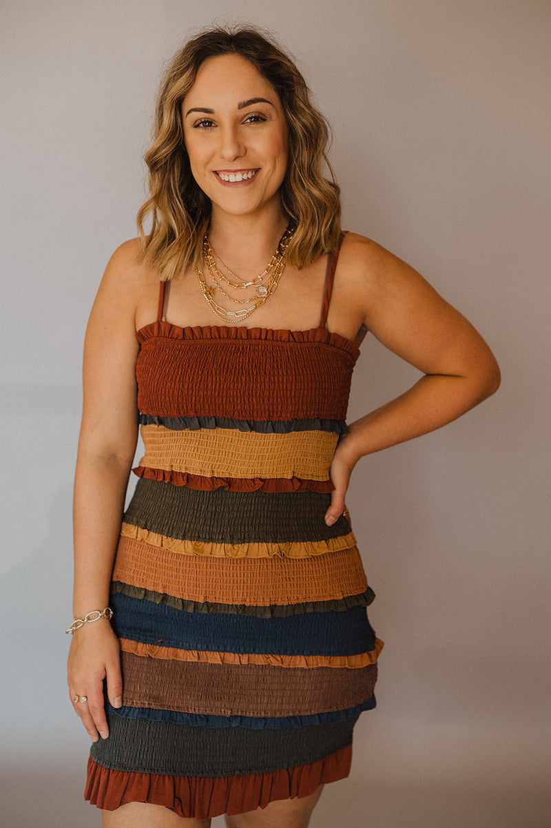 Fall Color Cinched Bodycon Dress